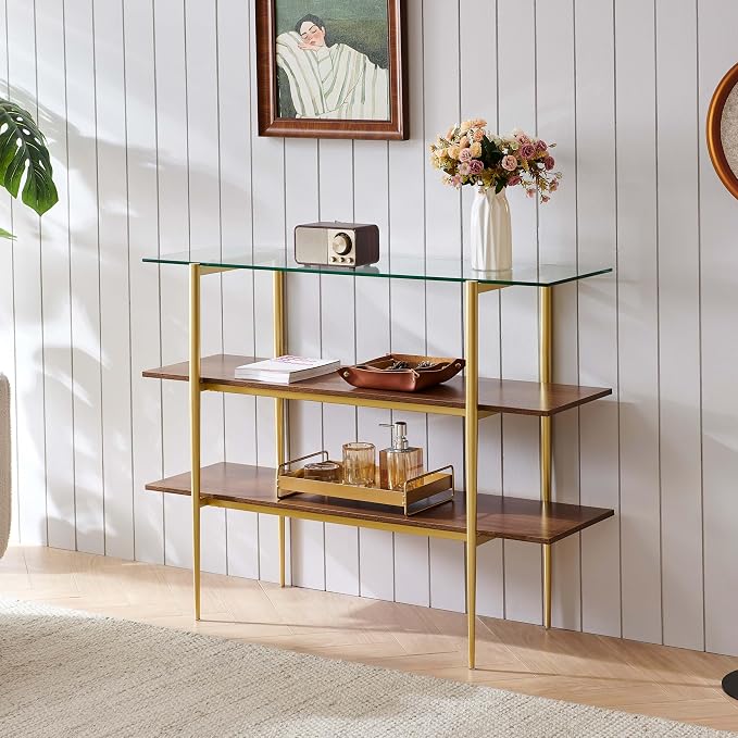LumFurn Glass Console Table for Living Room, Foyer & Entrance, H41 x W14 x - Image 4