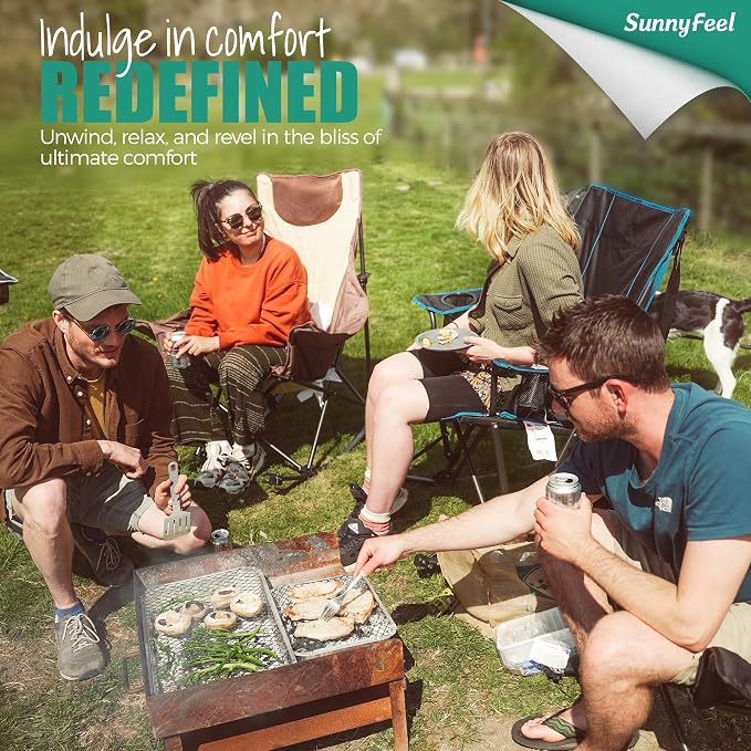 SUNNYFEEL Oversized Heated Rocking Camping Chair 2 Pack, Fully Padded Patio - Image 4