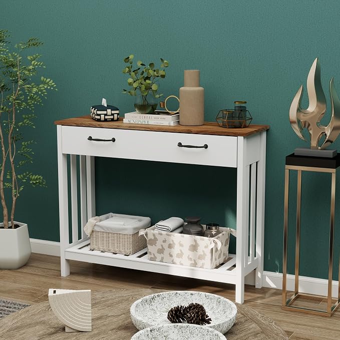 TaoHFE Farmhouse Narrow Console Table Modern Wooden, Living Room Tables Narrow - Image 7