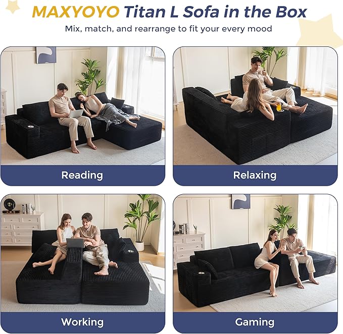 MAXYOYO 104" Modular Sectional Couch - Image 4