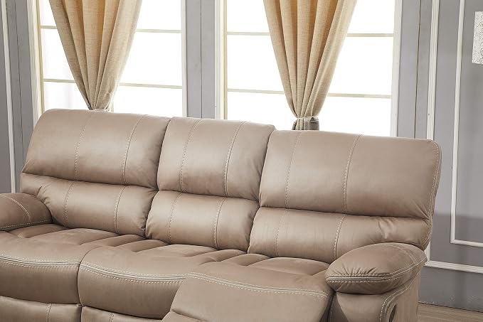 Betsy Furniture Microfiber Reclining Sofa Couch Set Living Room Set 8007 - Image 3