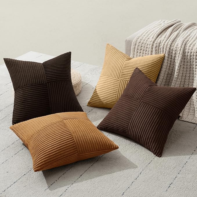 MIULEE Boho Decorative Throw Pillow Covers 18x18 Set of 4 Farmhouse Neutral - Image 6