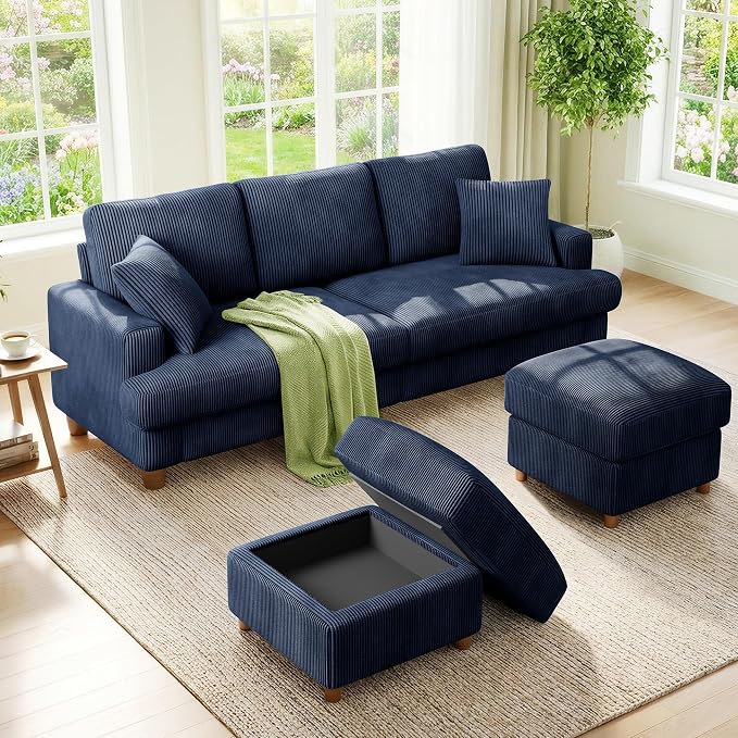 Kidirect 87in U Shaped Couch, Modular Sofa No Tool Assembly, Comfy Sectional by Kidirect