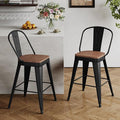 Andeworld Metal Bar Stools Set of 2, 24 inch Counter Height Barstools by Andeworld