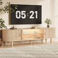 70" Fluted TV Stand with LED Lights by INNODToddlerTower