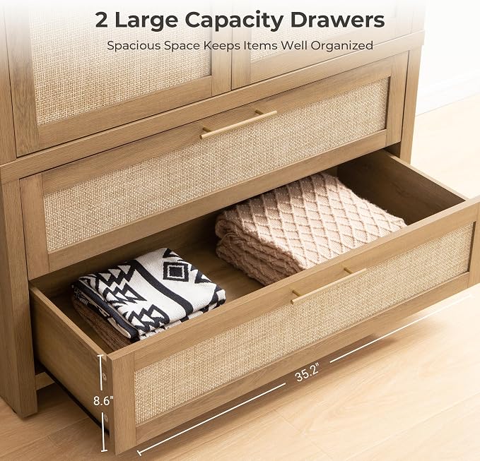 SICOTAS Larger Armoire Wardrobe Closet, Boho Armoire Clothes Organizer - Image 4