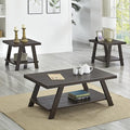 Roundhill Furniture Athens Contemporary 3-Piece Wood Shelf Coffee Table Set by RoundhillFurniture