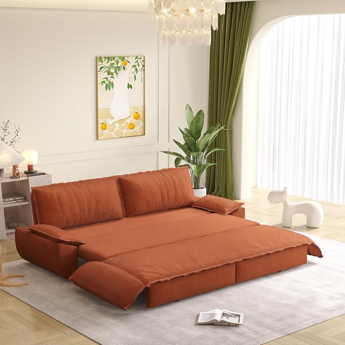 KEIKI 73.2" Pull Out Sleeper Sofa Bed Queen Size, 3-in-1 Convertible Couch by KEIKI