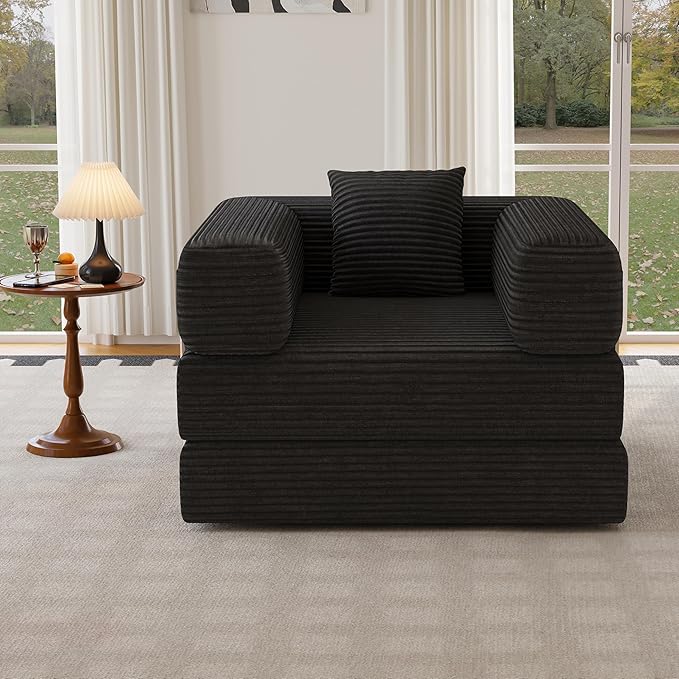BSHOMGI Folding Sofa Bed, 2 in 1 Convertible Sofas Lounger Comfy Single Chair by BSHOMGI