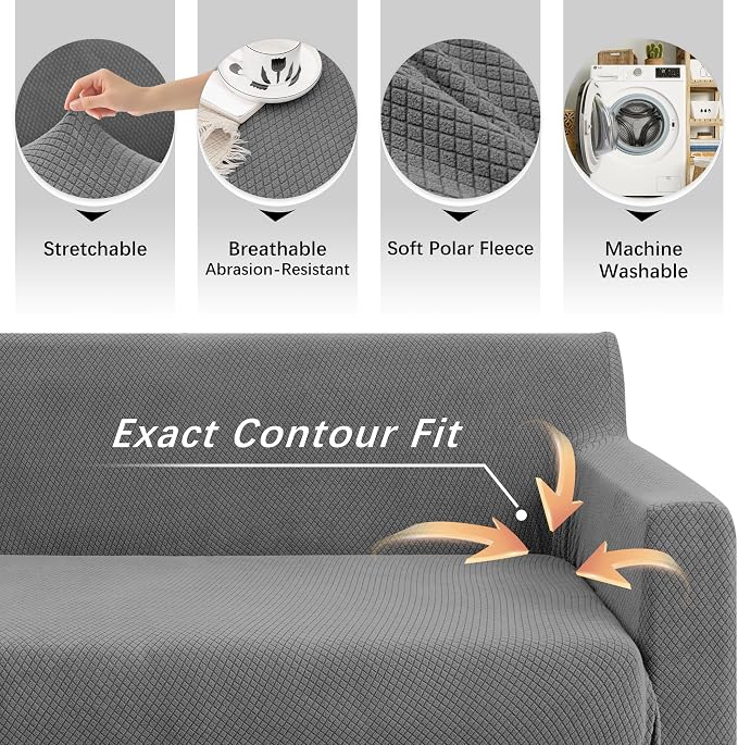 Arfntevss Stretch Sectional Couch Covers L Shaped Corner Sectional Sofa Cover - Image 5