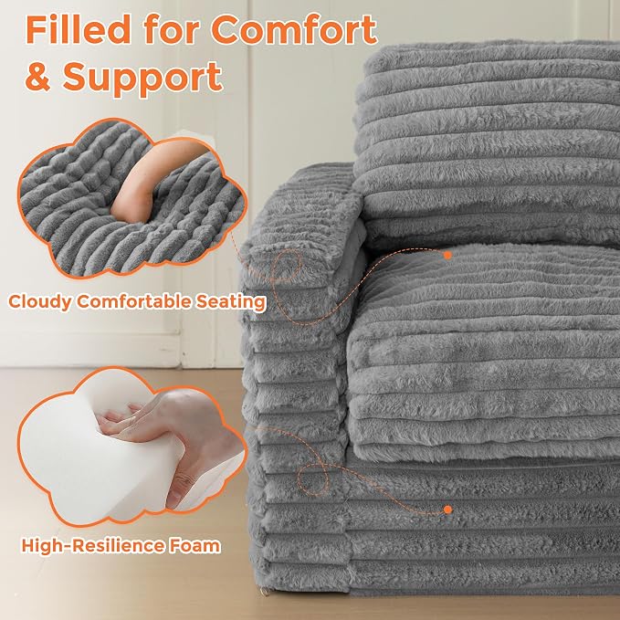 MAXYOYO Kids Bean Bag Chair, Comfy Faux Fur Bean Bag Sofa - Image 6