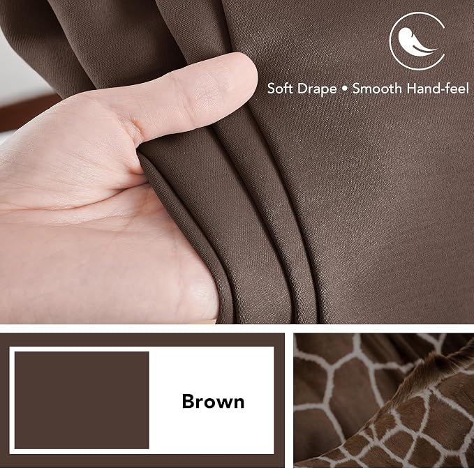 Deconovo Blackout Curtains, Thermal Insulated, W52 x L108 2 Panels, Back Tab - Image 7