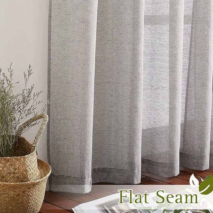 NICETOWN Sheer Curtains Open Linen Blend - Image 6