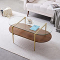 LumFurn Oval Glass Coffee Table, Mid-Century Modern Design, L41 x W21 x H17 inch by LumFurn