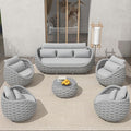 TWT 6-Piece Aluminum Patio Furniture Set, Modern Outdoor Conversation Set by TWT
