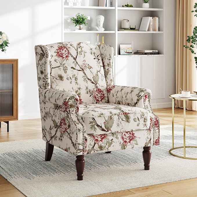 Pia Ricco High Back Floral Accent Chair by PiaRicco
