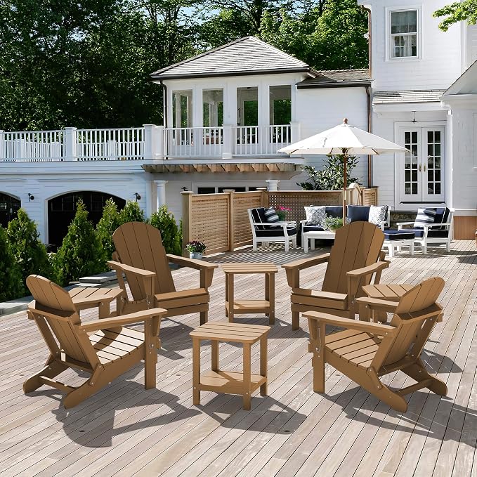 SERWALL Double Adirondack Side Table Rectangular End Table Set of 6 - Image 9