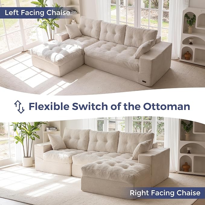 MAXYOYO 104" L Shaped Modular Sectional Sofa - Image 6