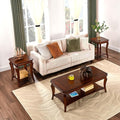 Traditional Distressed Farmhouse Style Coffee Table Set, 3-Piece Solid Wood by MIAUWUUFHOME
