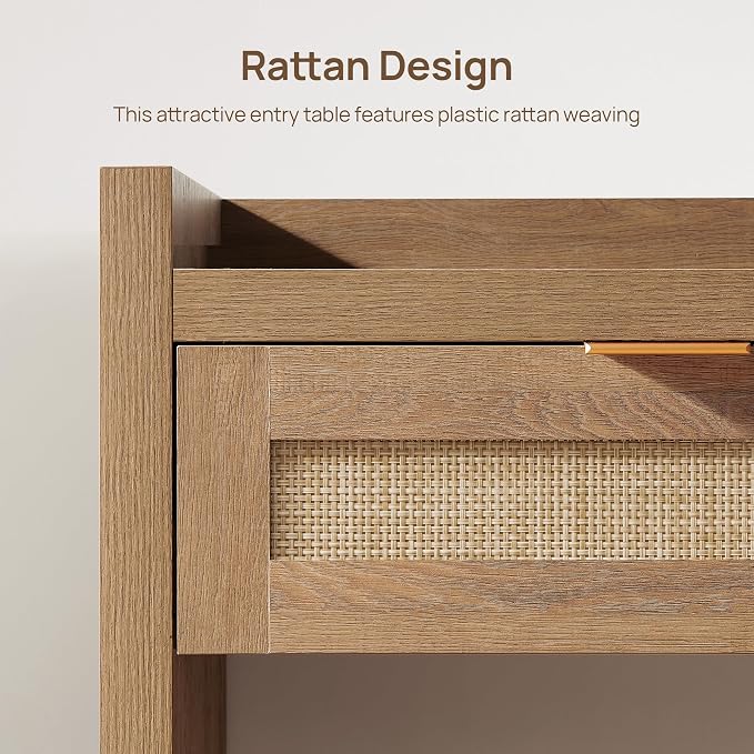 SICOTAS 60" Rattan Console Table - Image 7