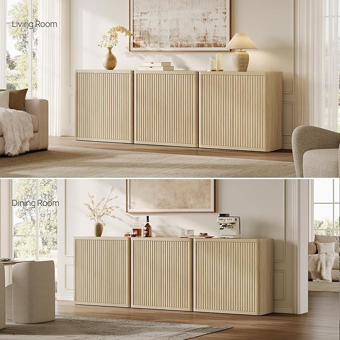 SICOTAS Buffet Cabinet with Storage Sideboard Accent Modern Credenza with Doors - Image 6