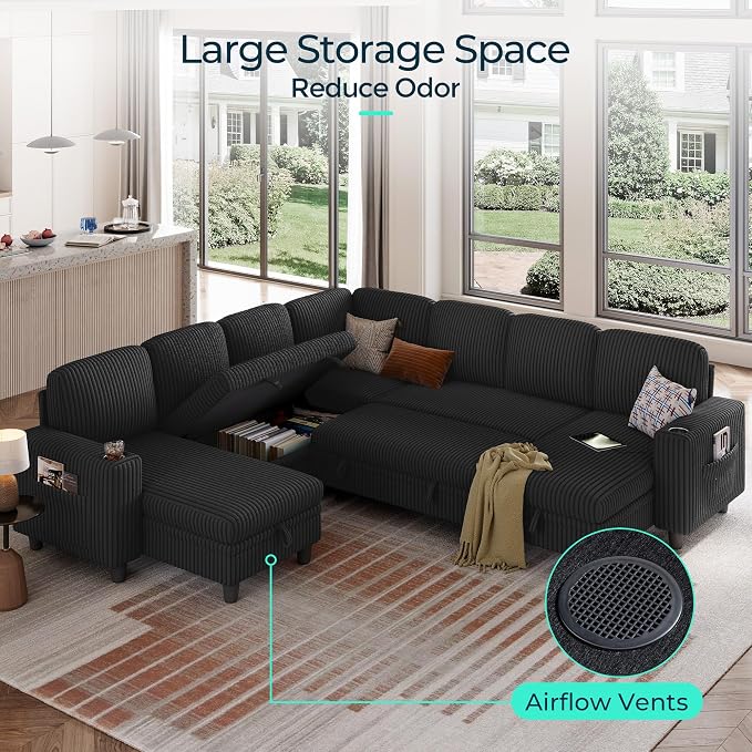 LINSY HOME Sectional Sleeper Sofa - Image 4
