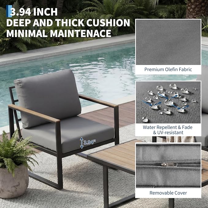 GarveeLife 4 Piece Outdoor Patio Furniture Set - Image 6