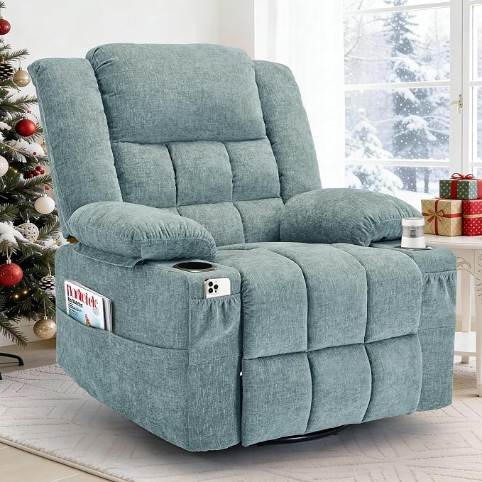 Korser Adult 360° Swivel Rocking Recliner, Nursery Rocking Chair by KORSER