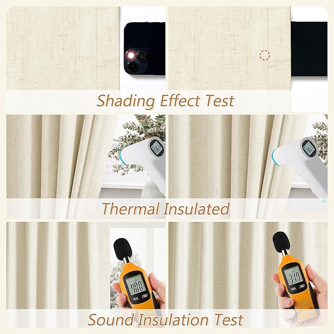 Guken 100% Blackout Curtains 108 Inch Length 2 Panels Set - Image 5