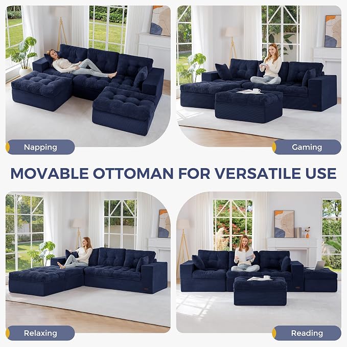 MAXYOYO 104" U Shaped Modular Sectional Sofa - Image 4