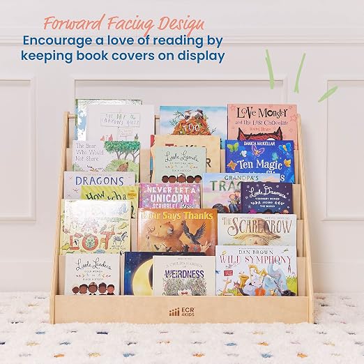 ECR4Kids Single-Sided Book Storage and Display, Montessori Furniture - Image 4