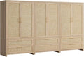 SICOTAS Armoire Wardrobe Closet, Larger Rattan Armoires Wardrobe Cabinet by SICOTAS