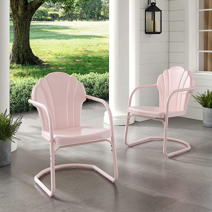 Crosley Furniture Tulip 2-Piece Outdoor Chair Set, Retro Metal Patio Chairs - Image 7