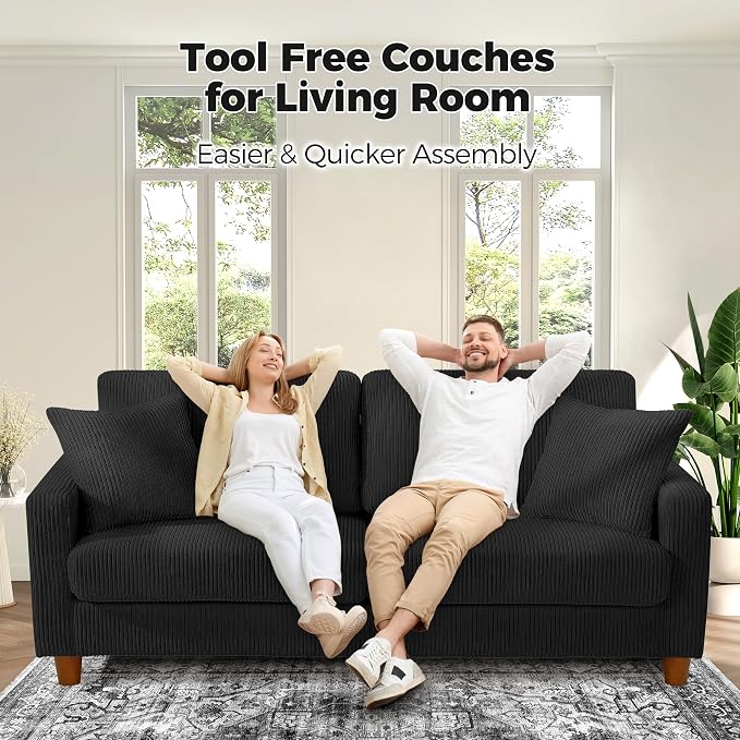 Kidirect 70in U Shaped Couch, Modular Sofa No Tool Assembly, Comfy Sectional - Image 4