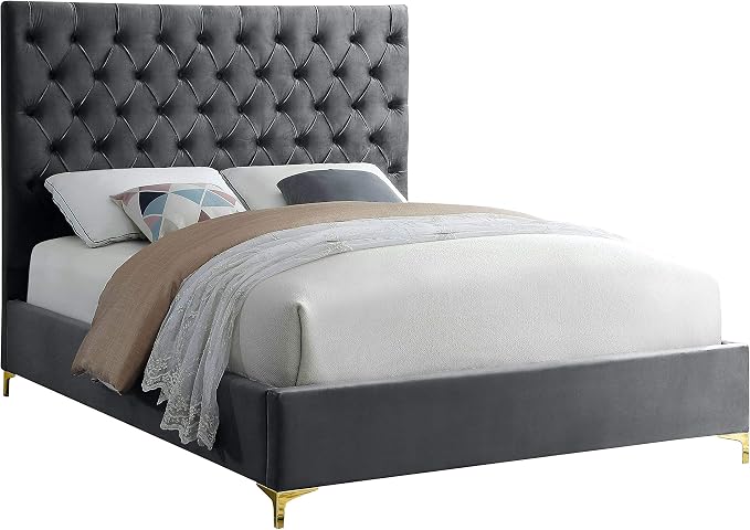 Meridian Furniture Cruz Collection Modern | Contemporary Velvet Upholstered Bed by MeridianFurniture