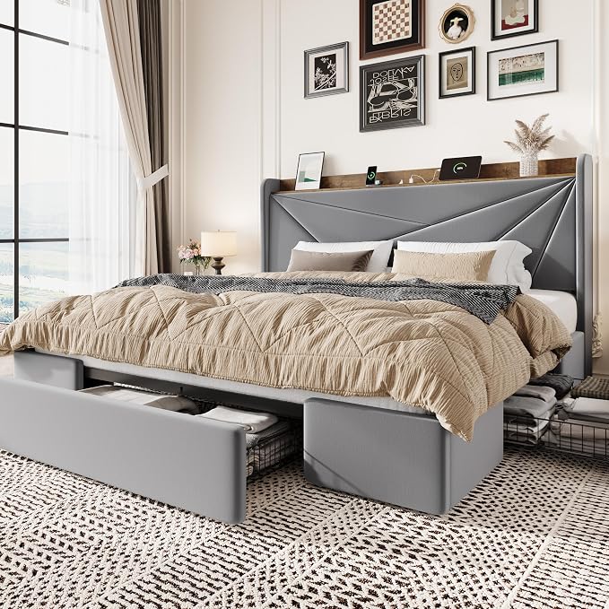 SHA CERLIN King Size Bed Frame by SHACERLIN
