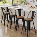 Andeworld Metal Bar Stools Set of 4, 26 inch Counter Height Barstools by Andeworld