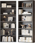 IRONCK Bookshelves and Bookcases Set of 2 Floor Standing 6 Tiers Display by IRONCK