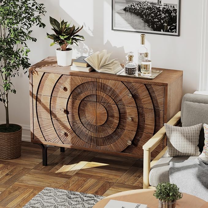 Aoikax Farmhouse 6-Drawer Dresser, Accent Wooden Chest of Drawers - Image 4