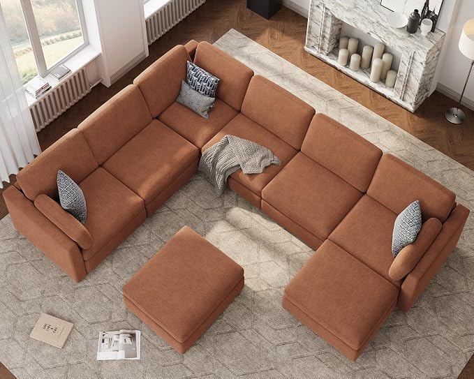 Oversized Modular Sectional Sofa, Solid Wood Frame, Removable Washable Cover - Image 3
