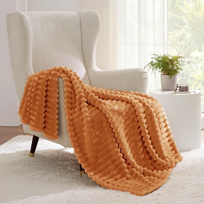Bedsure GentleSoft Orange Fall Throw Blanket - Image 8