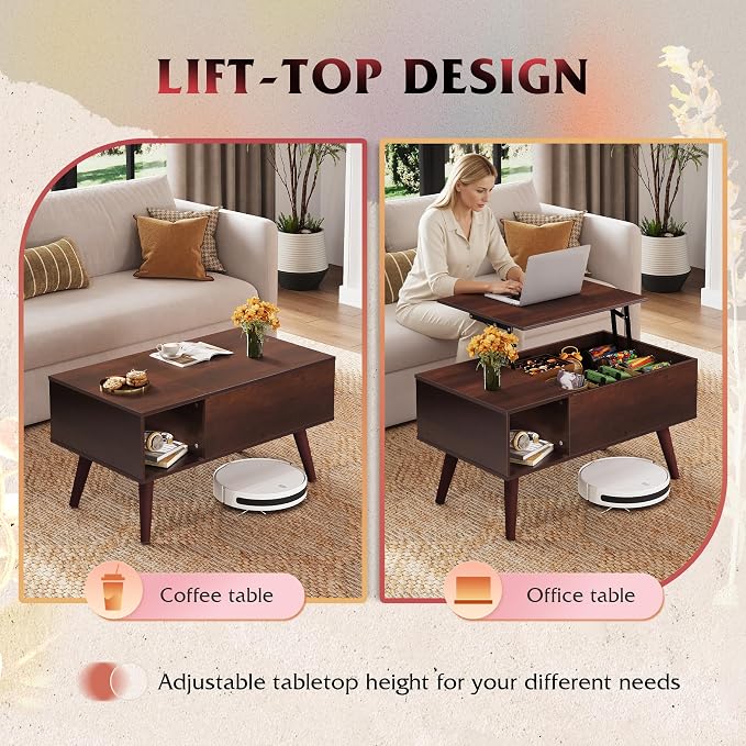 WLIVE Coffee Table for Living Room, Small Coffee Table - Image 5