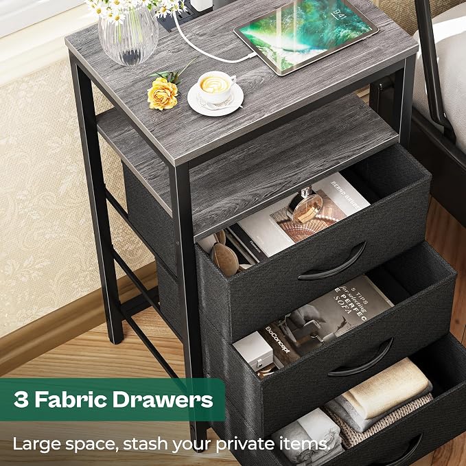Huuger Nightstands Set of 2, 27.6 Inch End Tables - Image 5
