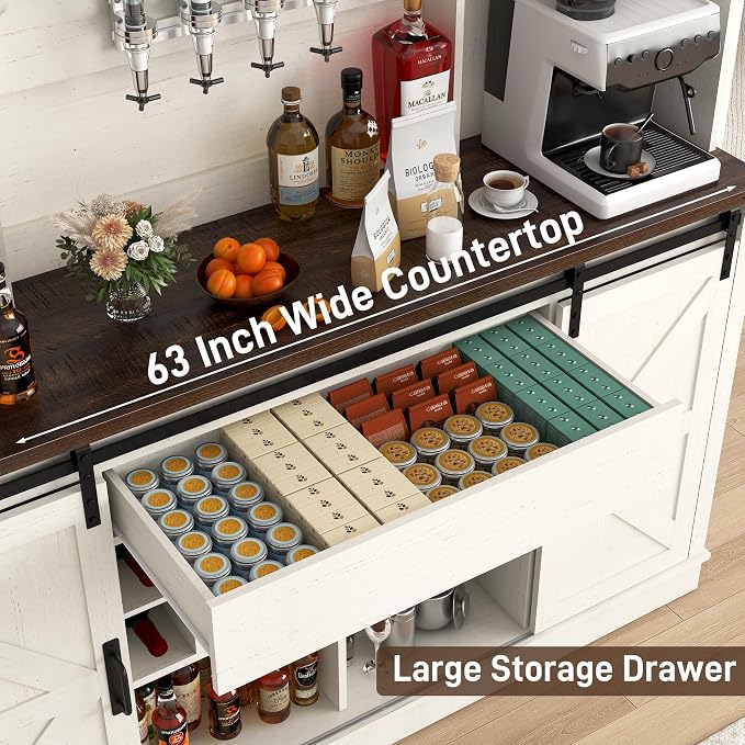 Farmhouse Coffee Bar Cabinet - Image 5