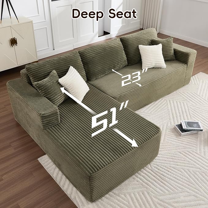 Opiesit 108" Boneless Couches for Living Room, Modular Sectional Sofa - Image 4