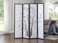 Roundhill Bamboo Print 4-Panel Framed Room Screen/Divider by RoundhillFurniture