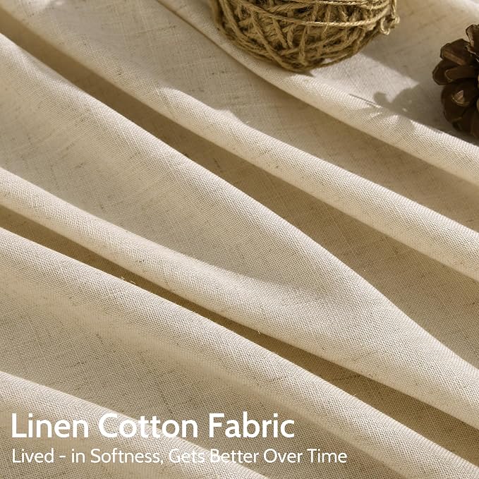 Nanspring Tan Linen Curtains 84 Inches Long - Image 4