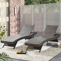 79'' Long Reclining Chaise Lounge Set, Outdoor Wicker Reclining Lounge Chair by Asifom