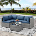 Vongrasig 5 Pieces Outdoor Sectional Furniture, All-Weather Rattan Patio by Vongrasig