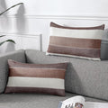 AmHoo Pack of 2 Farmhouse Stripe Check Throw Pillow Covers Set Case Cotton by AmHootextile